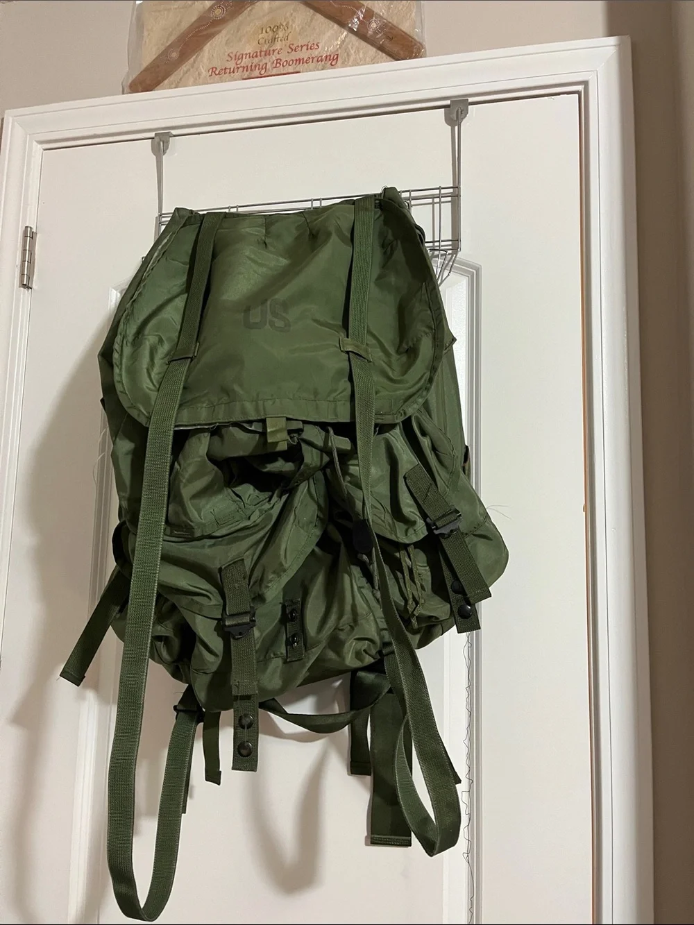 Olive Green Military-Style Rucksack Backpack